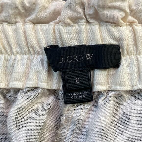 J. Crew Linen Blend Leopard Highwaisted Crop Pant Womens Size 6 Paperbag Waist - Picture 4 of 6